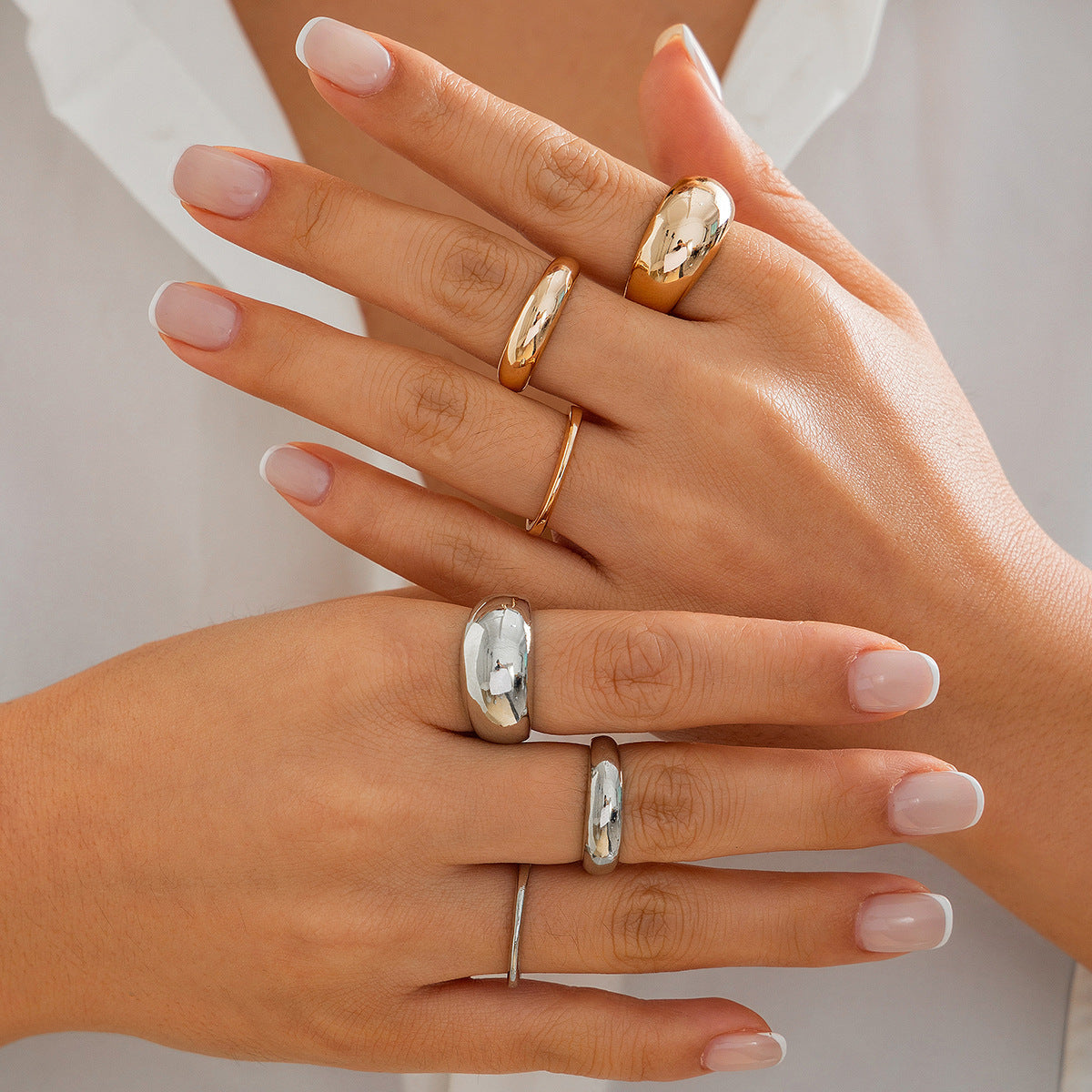 Lustrous Layers Ring Set