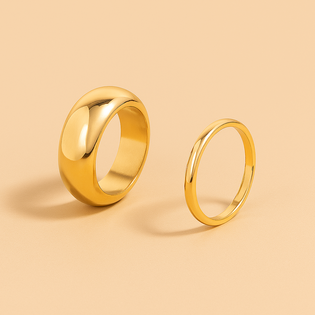 Lustrous Layers Ring Set