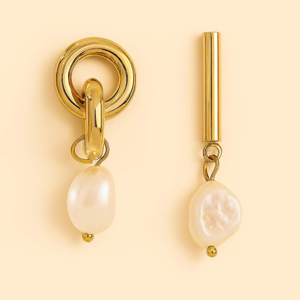 Gold Pearl Earring
